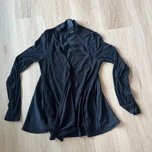 Heather Black wrap cardigan viscose silk Made in USA size Small